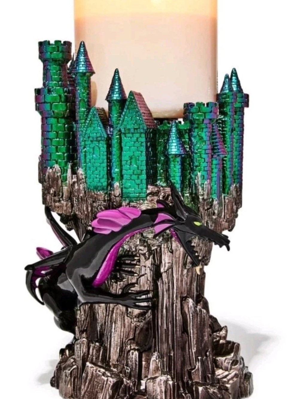 Maleficent dragon castle pedestal 3 wick candle holder- Bath and Bodywork’s.